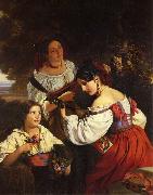 Franz Xaver Winterhalter Roman Genre Scene oil painting on canvas